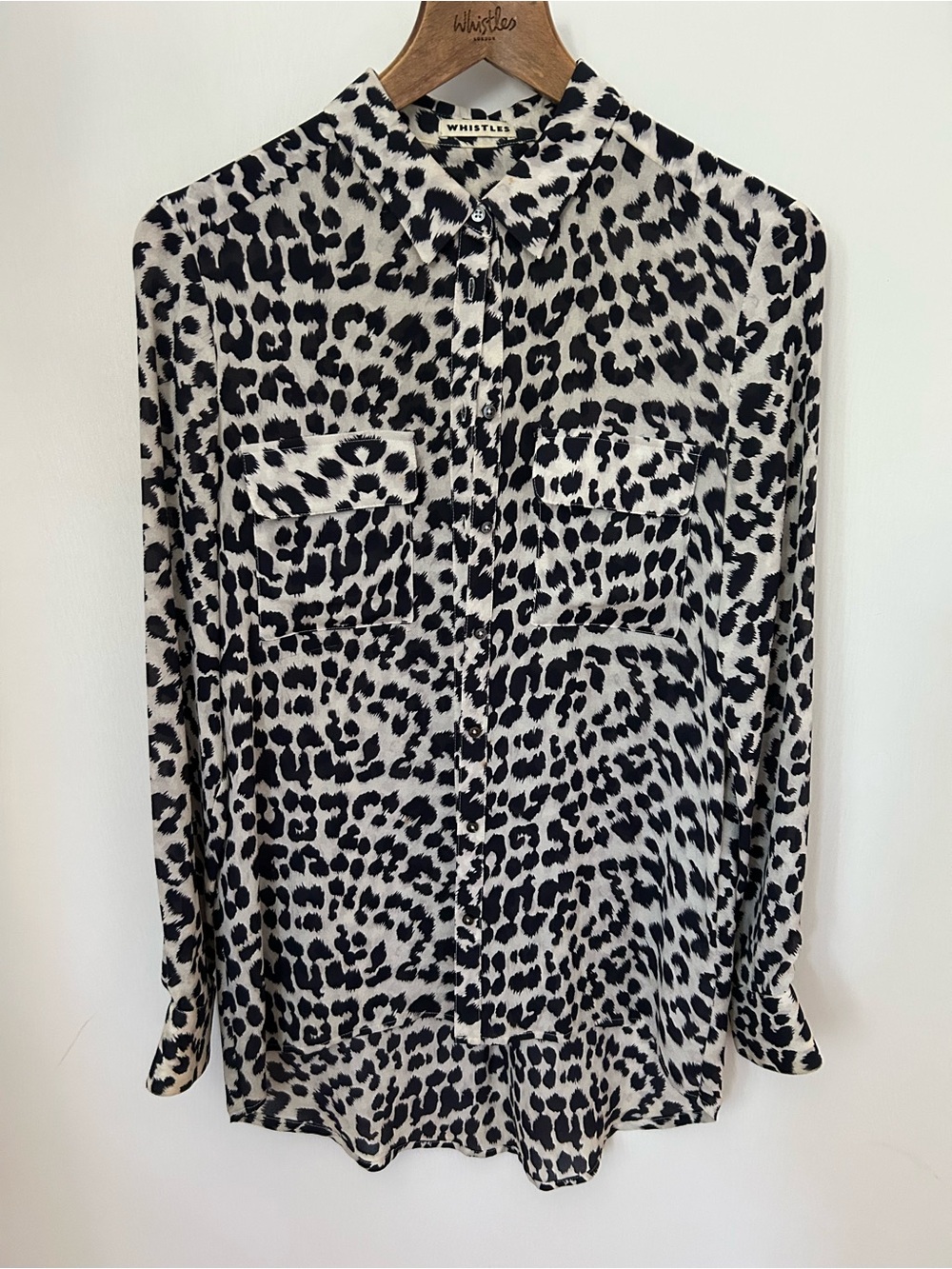 Whistles Black and Cream Leopard Print Blouse